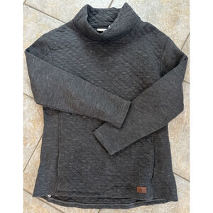 Vintage LL Bean Funnel Neck Quilted Pattern Long Sleeve Grey Women’s Size XS